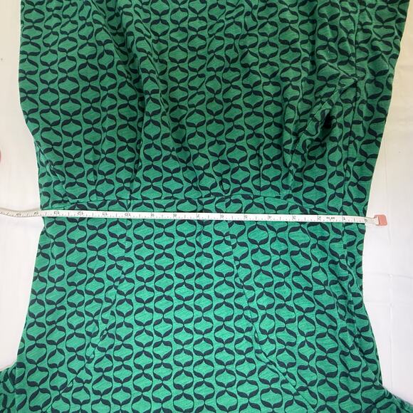 Boden Green Navy Print Short Sleeve Cotton Dress Size 4R - Picture 10 of 11